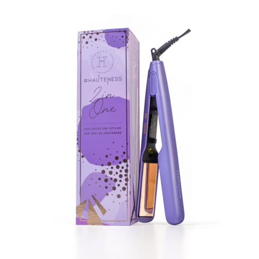 HAUTENESS 2inONE Digital Rose Gold Titanium Straightener Purple - Picture 3 of 7